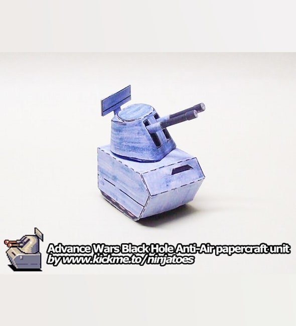 Бумажная модель Зенитная установка Black Hole Anti-Air (Advance Wars)