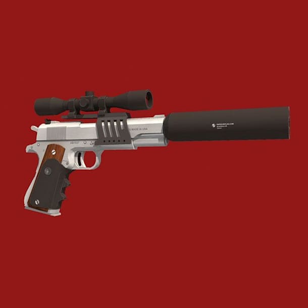 Бумажная модель Пистолет ATM Silverballer / M1911 (Hitman)