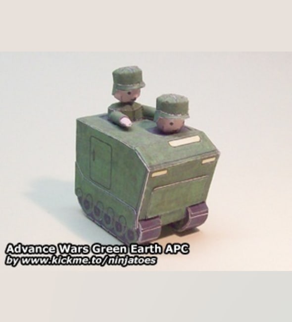 Бумажная модель Бронетранспортер Green Earth APC (Advance Wars)