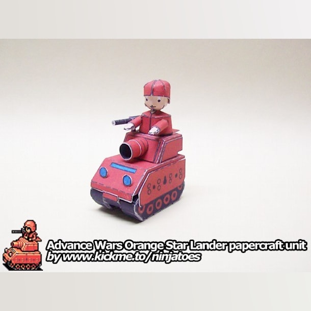 Бумажная модель Танк Orange Star Tank (Advance Wars)