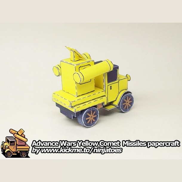 Бумажная модель Зенитная установка Yellow Comet Missiles (Advance Wars)