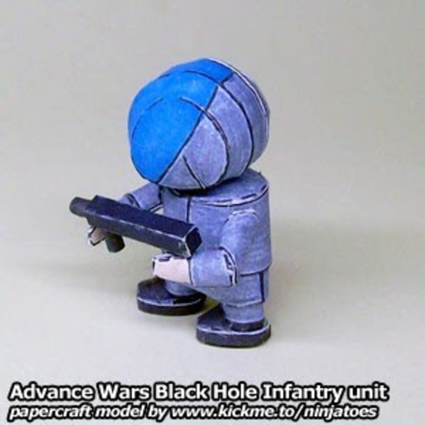 Бумажная модель Пехотинец Black Hole Infantry (Advance Wars)