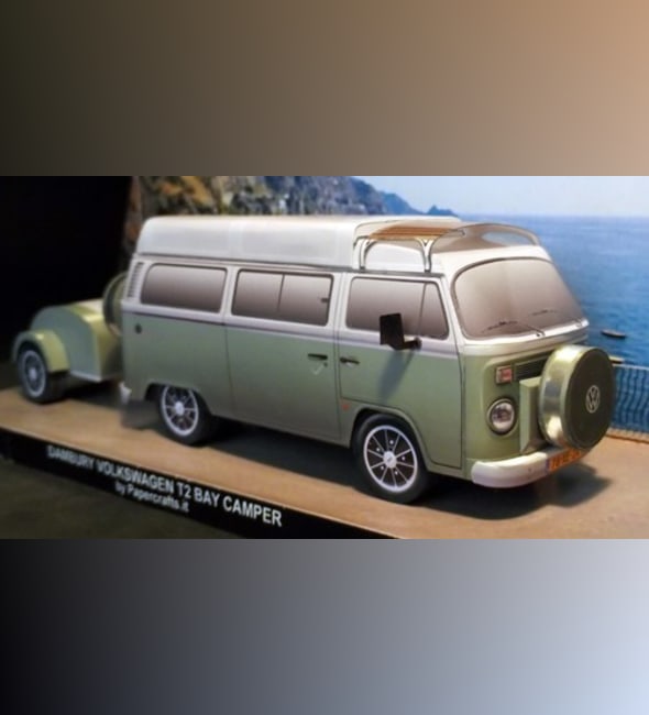 Бумажная модель Автомобиль Volkswagen Transporter T2 Danbury Camper