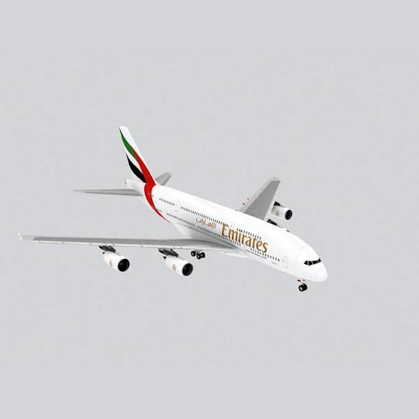 Бумажная модель Авиалайнер Airbus A380 Emirates Airline