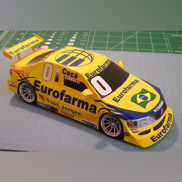 Бумажная модель Автомобиль Mitsubishi Lancer 2007 (Stock Car Brasil)