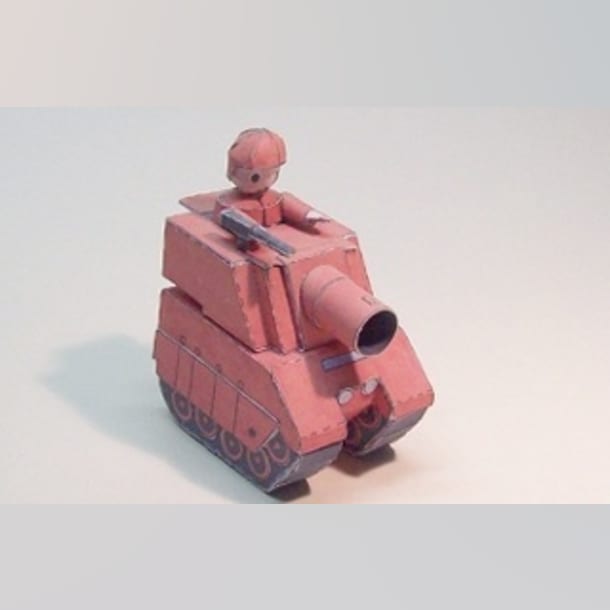 Бумажная модель Средний танк / MD tank Orange Star (Advance Wars)