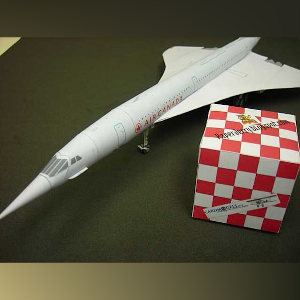 Бумажная модель Сверхзвуковой пассажирский самолет Aerospatiale-BAC Concorde Air Canada