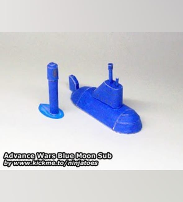 Бумажная модель Подводная лодка Blue Moon Sub (Advance Wars)