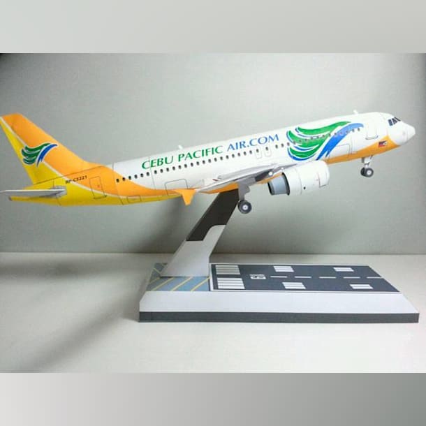 Бумажная модель Авиалайнер Airbus A320 Cebu Pacific Air