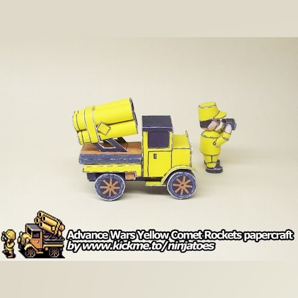 Бумажная модель Ракетная установка Yellow Comet Rockets (Advance Wars)