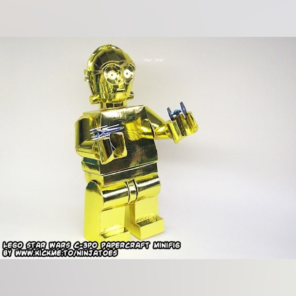 Бумажная модель Робот C-3PO Gold (ЛЕГО)