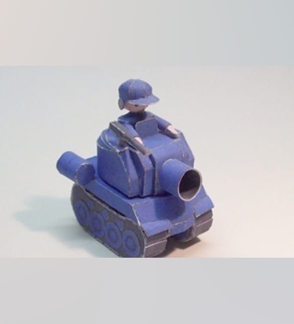 Бумажная модель Средний танк / MD tank Blue Moon (Advance Wars)