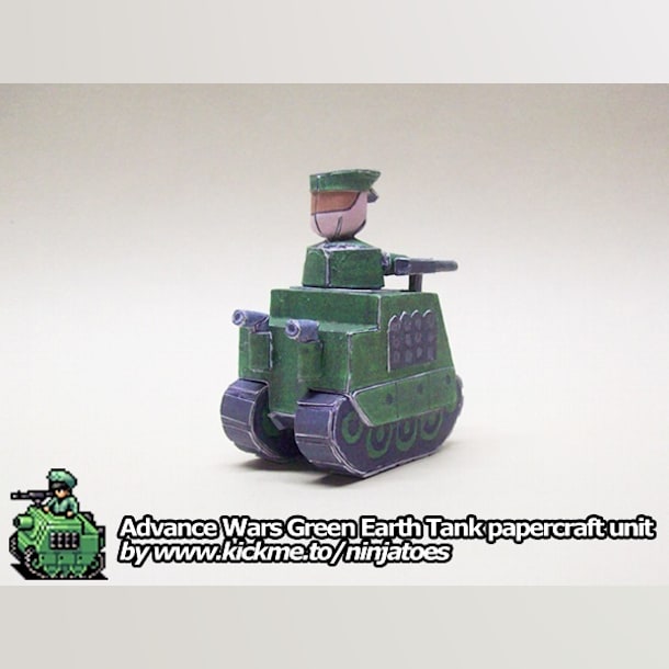 Бумажная модель Танк Green Earth Tank (Advance Wars)