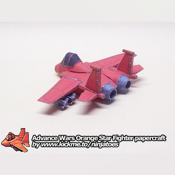 Бумажная модель Истребитель Orange Star Fighter (Advance Wars)