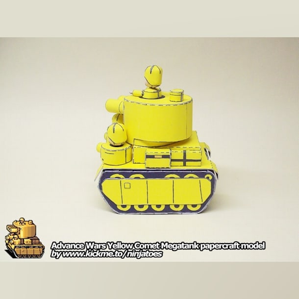 Бумажная модель Танк Yellow Comet Megatank (Advance Wars)