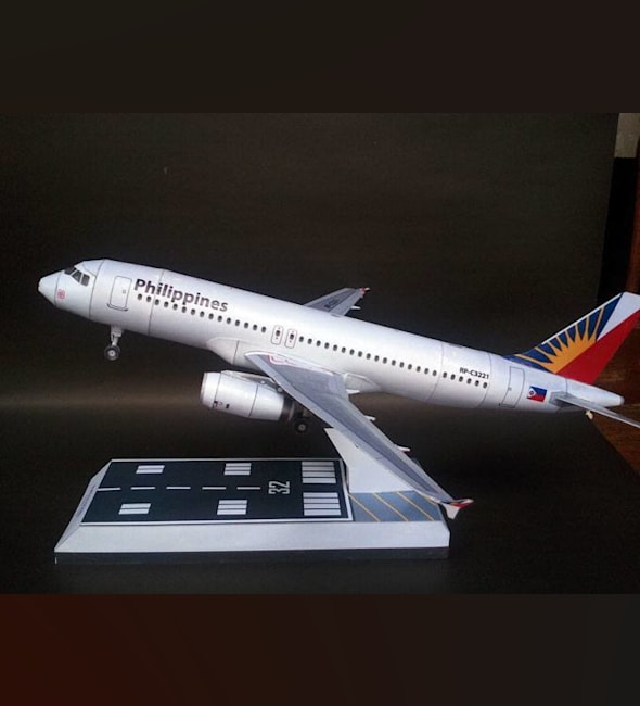 Бумажная модель Авиалайнер Airbus A320 Philippine Airlines