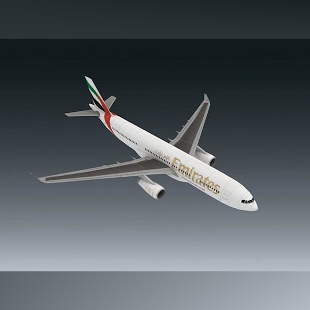 Бумажная модель Авиалайнер Airbus A330-243 Emirates Airline