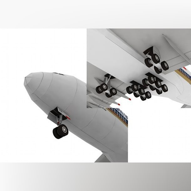 Бумажная модель Авиалайнер Airbus A380 Singapore Airlines