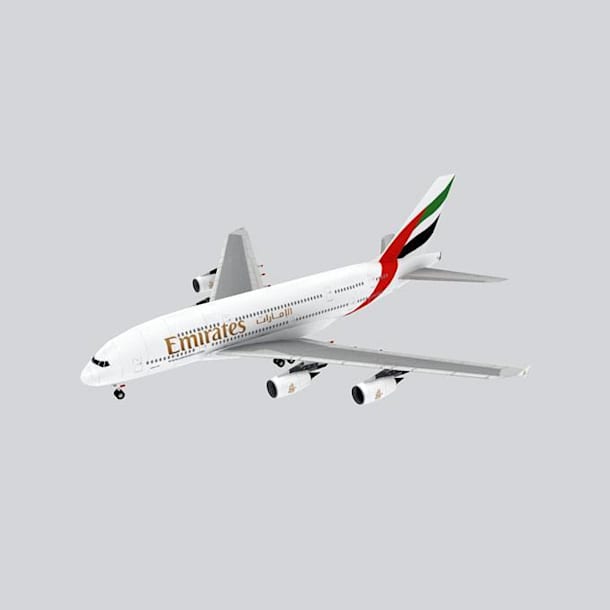 Бумажная модель Авиалайнер Airbus A380 Emirates Airline