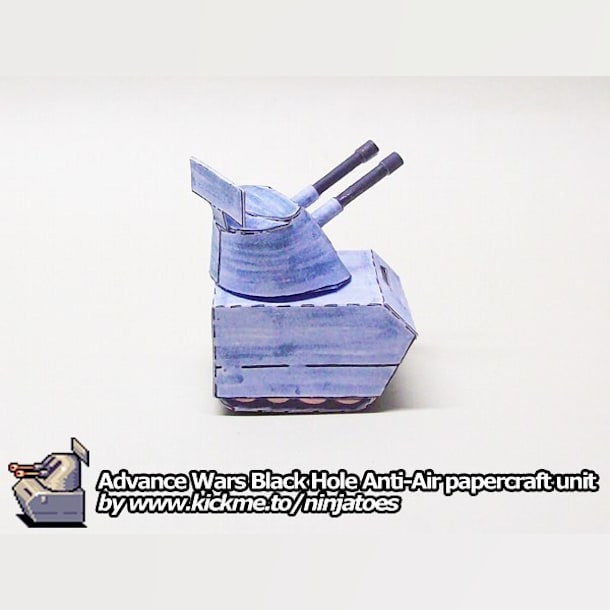 Бумажная модель Зенитная установка Black Hole Anti-Air (Advance Wars)