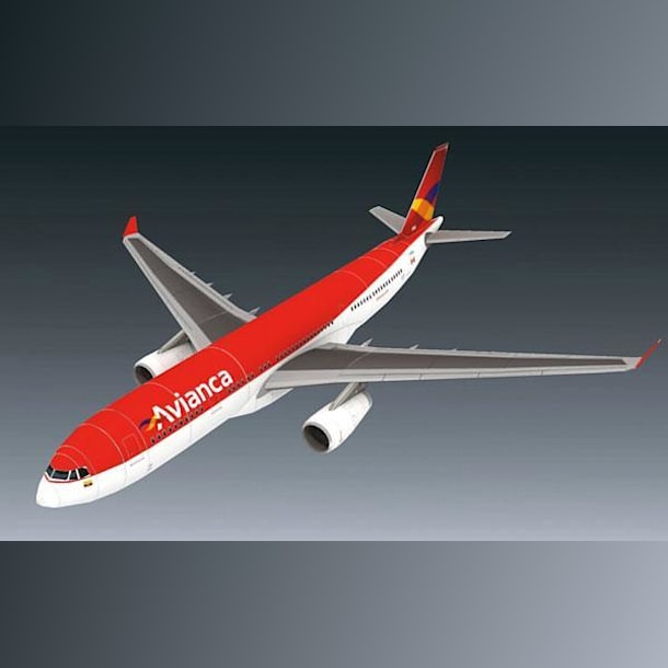 Бумажная модель Авиалайнер Airbus A330-243 Avianca