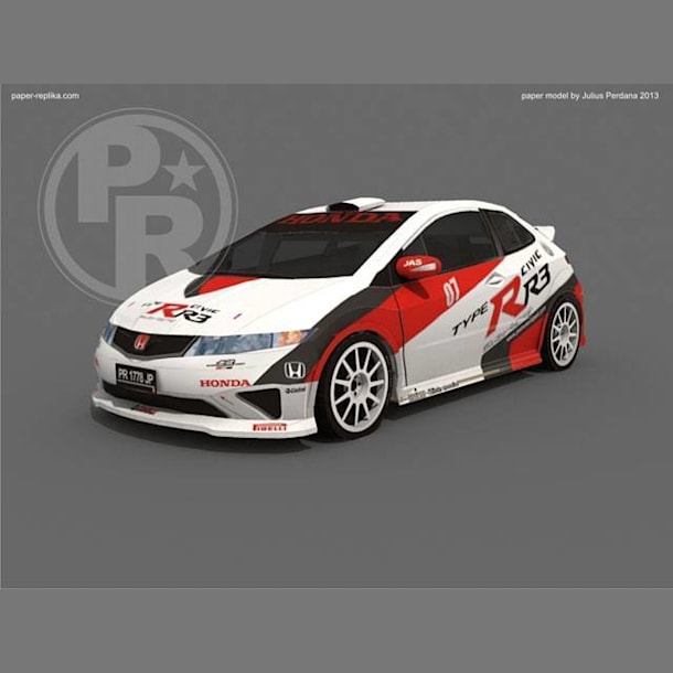 Бумажная модель Автомобиль Honda Civic Type R