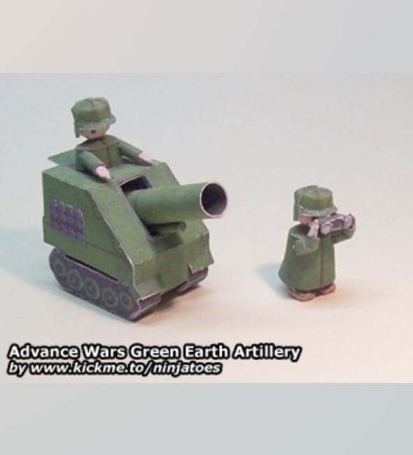 Бумажная модель Артиллерия Green Earth Artillery (Advance Wars)