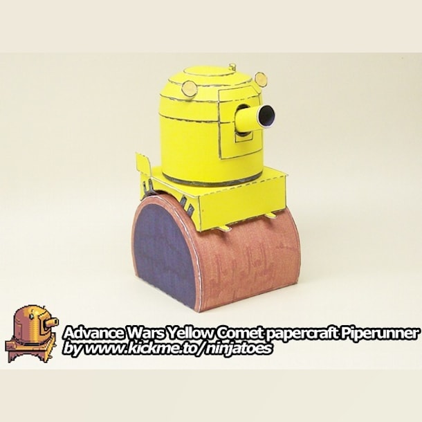 Бумажная модель Пушка Yellow Comet Piperunner (Advance Wars)