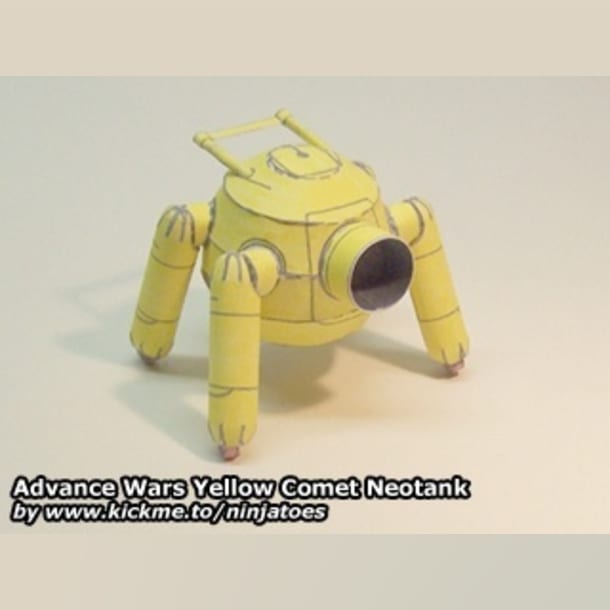 Бумажная модель Танк Yellow Comet Neotank (Advance Wars)