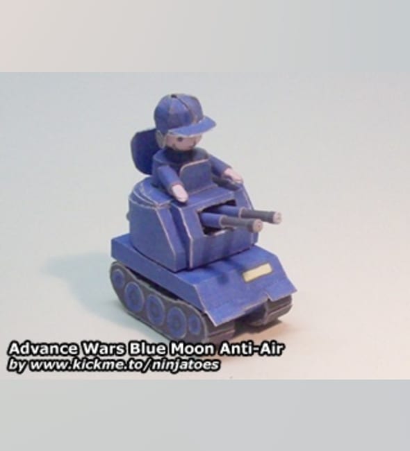 Бумажная модель Зенитная установка Blue Moon Anti-Air (Advance Wars)