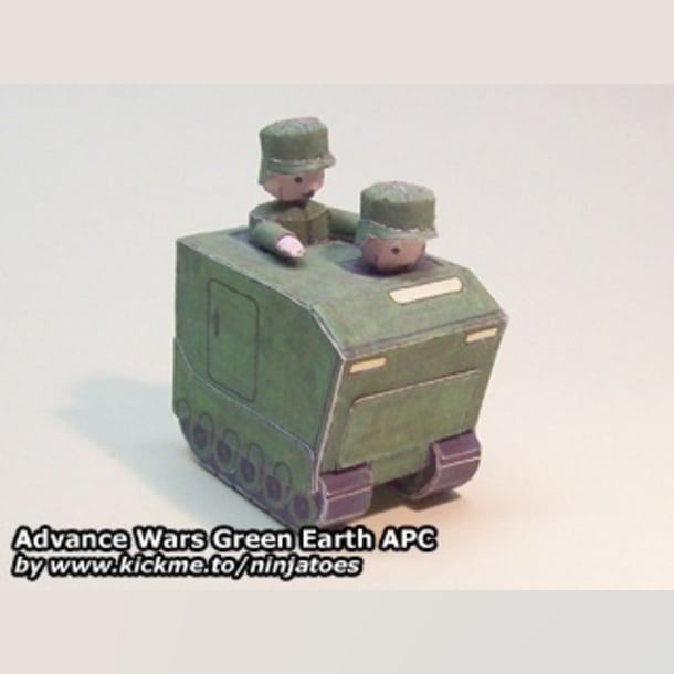 Бумажная модель Бронетранспортер Green Earth APC (Advance Wars)