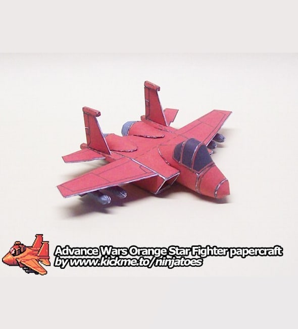 Бумажная модель Истребитель Orange Star Fighter (Advance Wars)