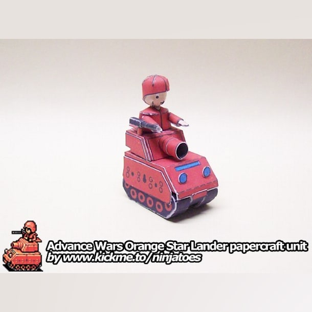 Бумажная модель Танк Orange Star Tank (Advance Wars)