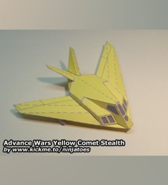 Бумажная модель Стелс-истребитель Yellow Comet Stealth Fighter (Advance Wars)