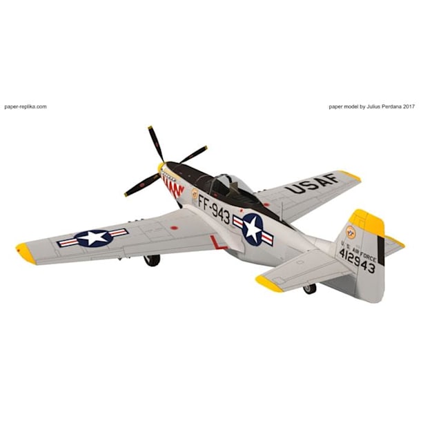 Бумажная модель Истребитель North American P-51 Mustang FF-943