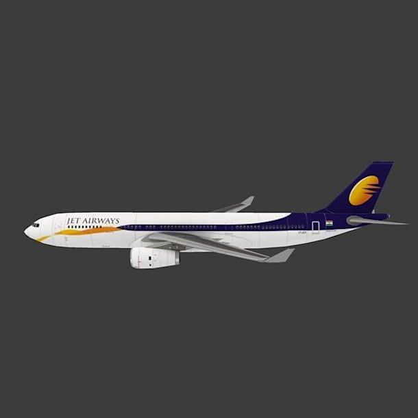 Бумажная модель Авиалайнер Airbus A330-243 Jet Airways