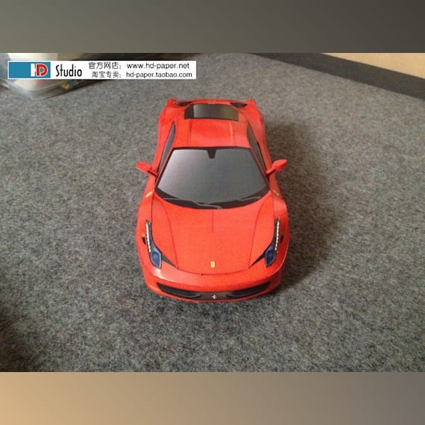 Бумажная модель Автомобиль Ferrari 458 Italia