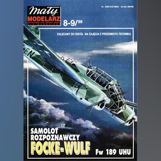 Журнал Maly Modelarz - 8-9/1998 - Самолет-разведчик Focke-Wulf Fw 189 Uhu