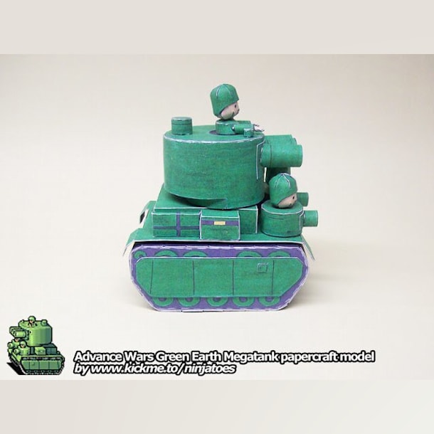 Бумажная модель Танк Green Earth Megatank (Advance Wars)