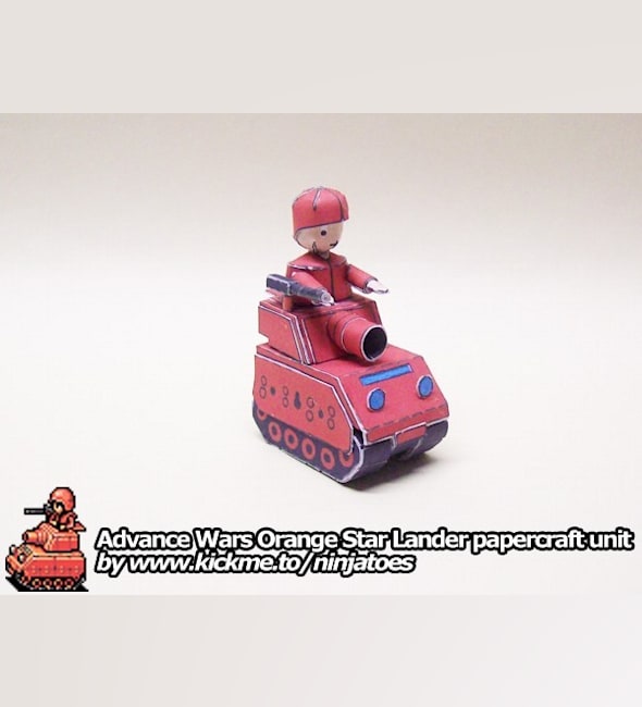 Бумажная модель Танк Orange Star Tank (Advance Wars)