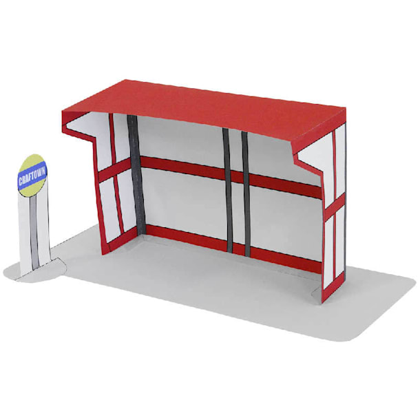 Бумажная модель Автобусная остановка