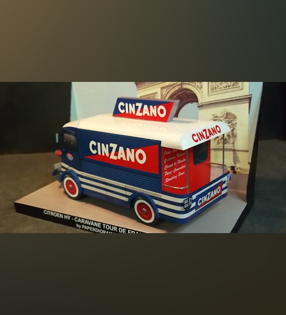 Бумажная модель Автомобиль Citroen HY Cinzano 1965 Tour de France