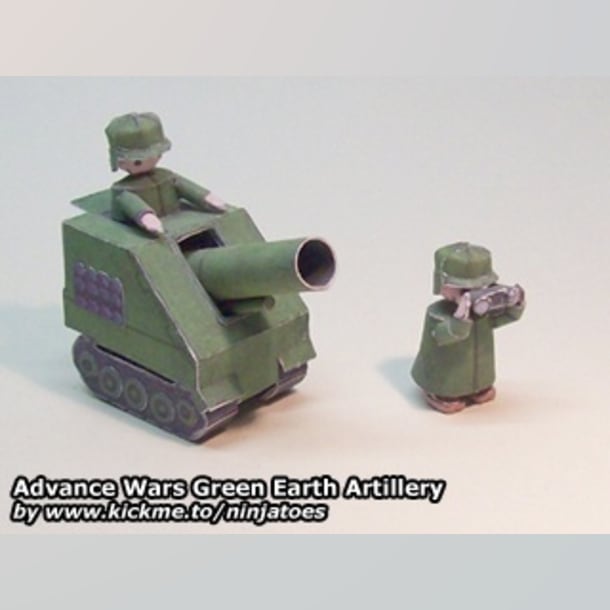 Бумажная модель Артиллерия Green Earth Artillery (Advance Wars)