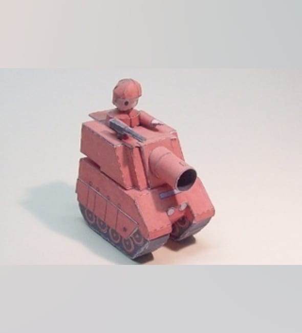 Бумажная модель Средний танк / MD tank Orange Star (Advance Wars)