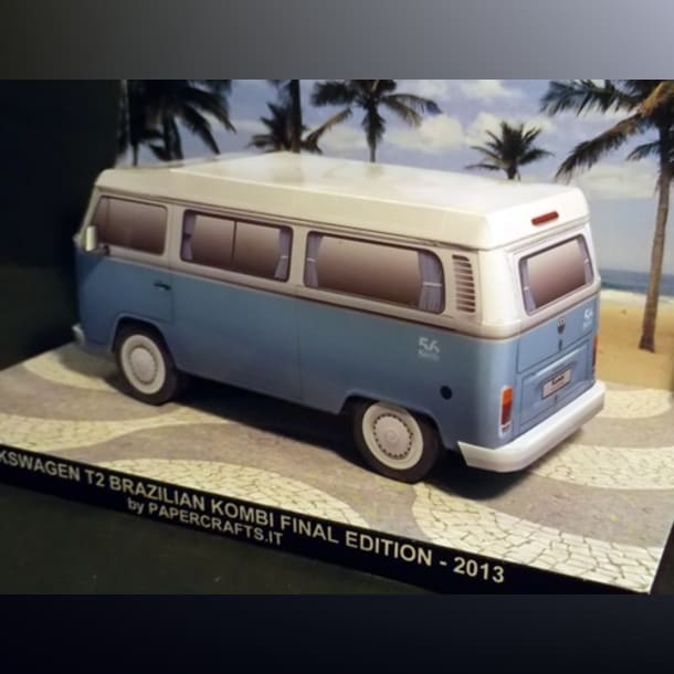 Бумажная модель Автомобиль Volkswagen Transporter T2 Brazilian Kombi