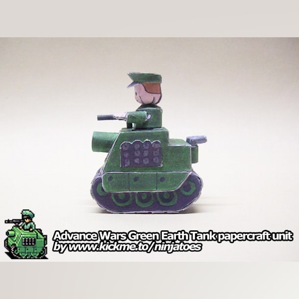 Бумажная модель Танк Green Earth Tank (Advance Wars)