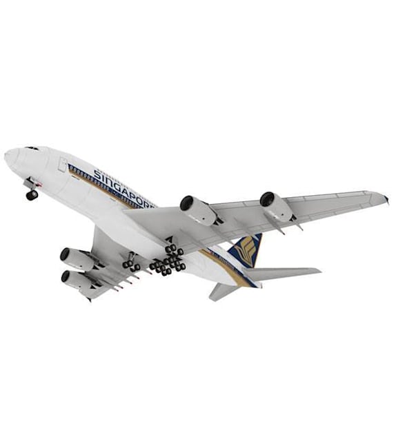 Бумажная модель Авиалайнер Airbus A380 Singapore Airlines