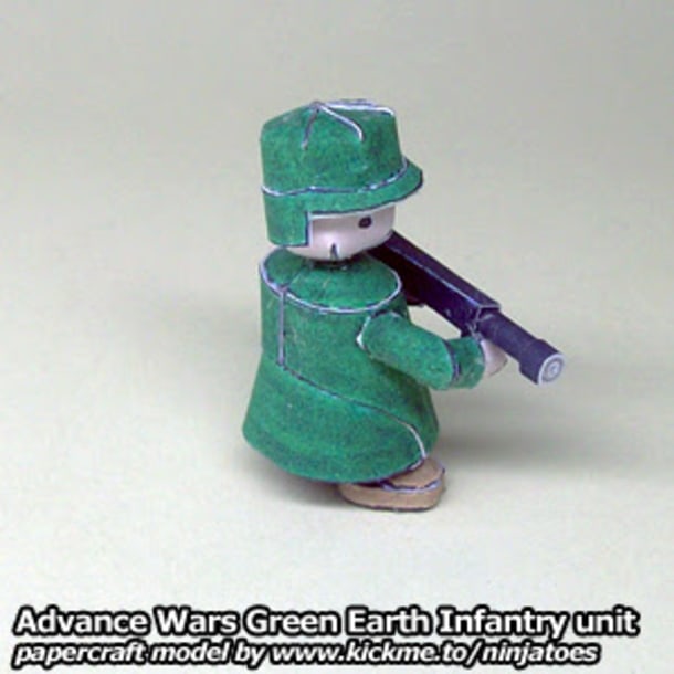 Бумажная модель Пехотинец Green Earth Infantry (Advance Wars)