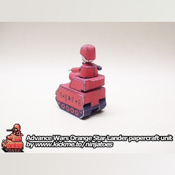 Бумажная модель Танк Orange Star Tank (Advance Wars)