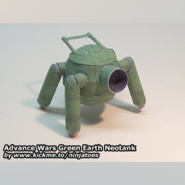 Бумажная модель Танк Green Earth Neotank (Advance Wars)